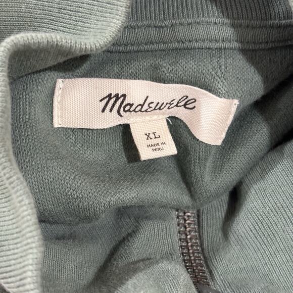 Madewell Size XL Green Garment-Dyed Terry Zip-Up Sweatshirt Simply Sage NG568 - Picture 3 of 7